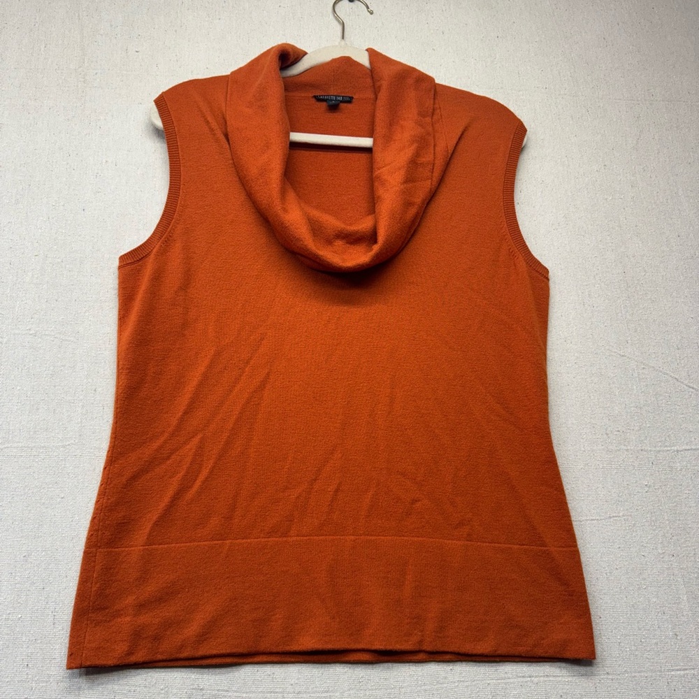 Lafayette 148 New York Orange Cowl Neck Sweater